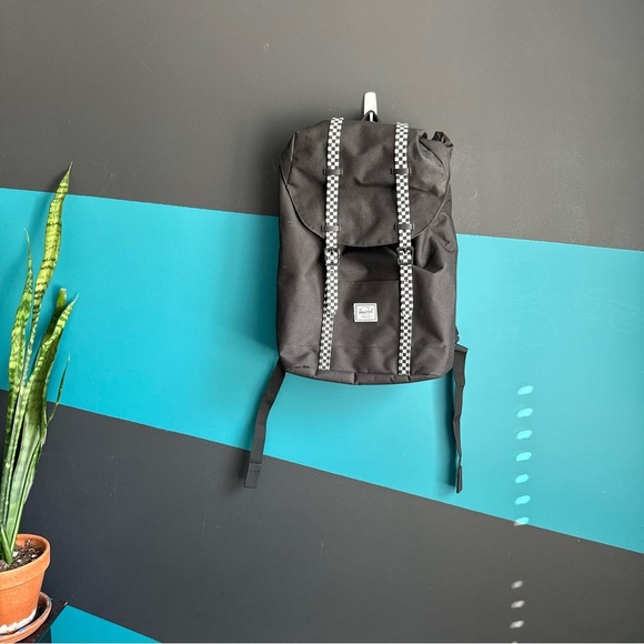Herschel Supply Company Black Backpack with Checkered Accents - Picture 3 of 11